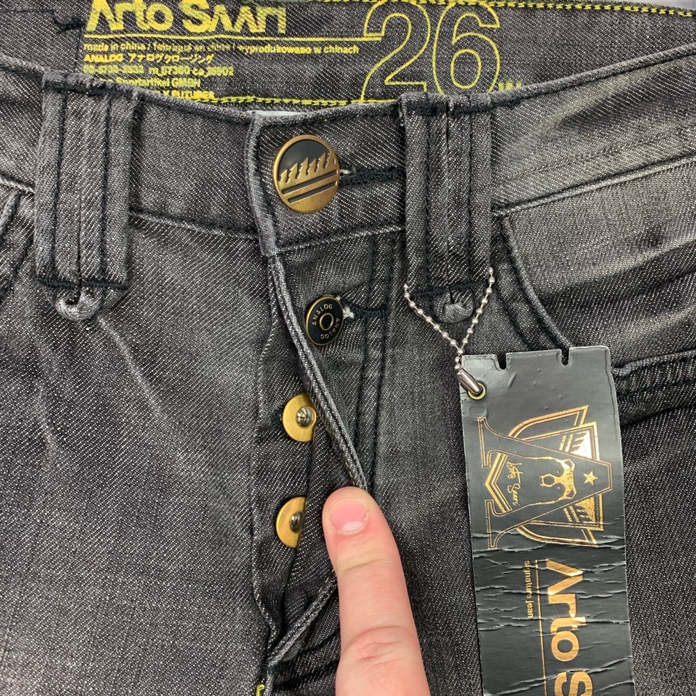 Arto Saari 26x30 Gray Button Fly Skinny Jeans NWT - Picture 3 of 6